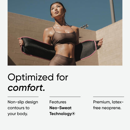 Sports Research Sweet Sweat Waist Trimmer (Core Series) - Premium Sweat Enhancing Fitness Band for Women & Men - Adjustable Fit · Latex-Free Neoprene - Pink Logo, Medium Sports Research buy supplements Au