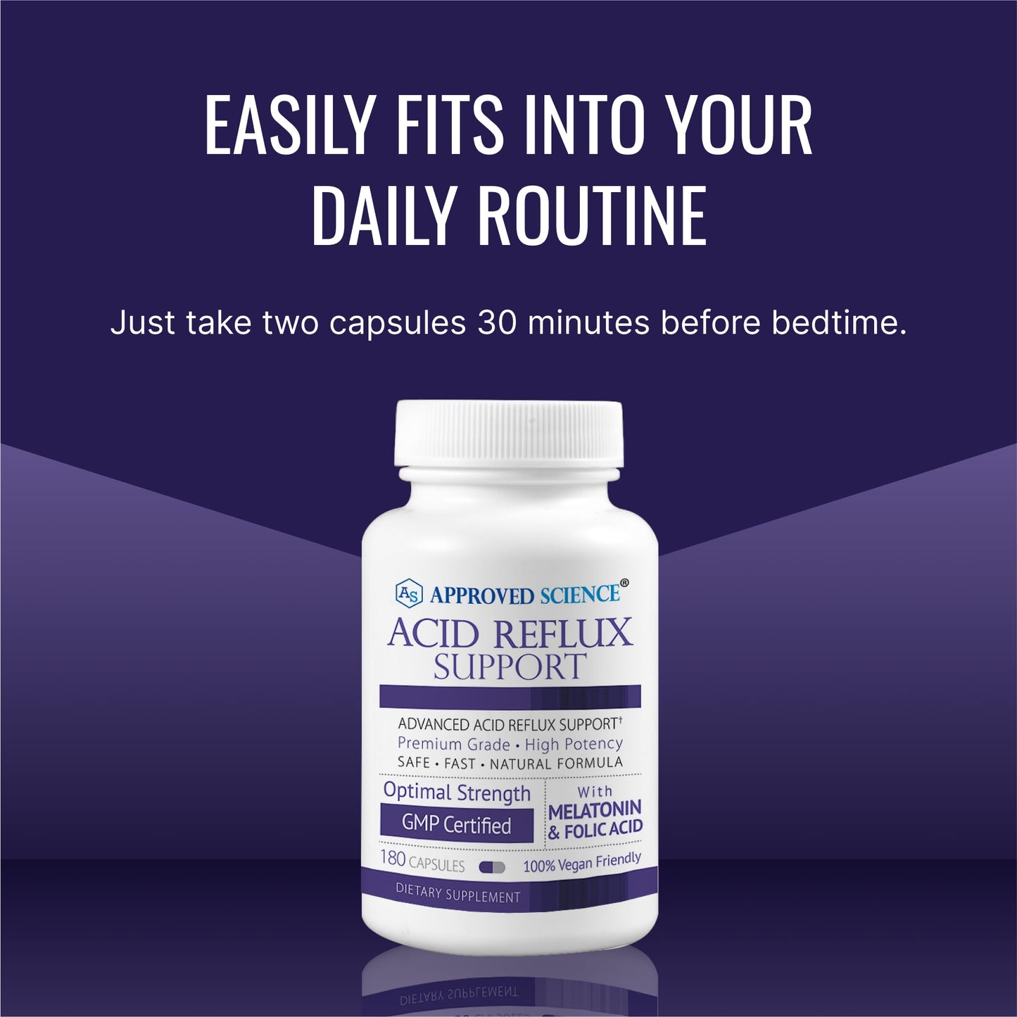 Approved Science® Acid Reflux Support - with Melatonin, Marshmallow Root, L-Taurine -180 Capsules - Vegan Approved ScienceBuy Supplements Australia