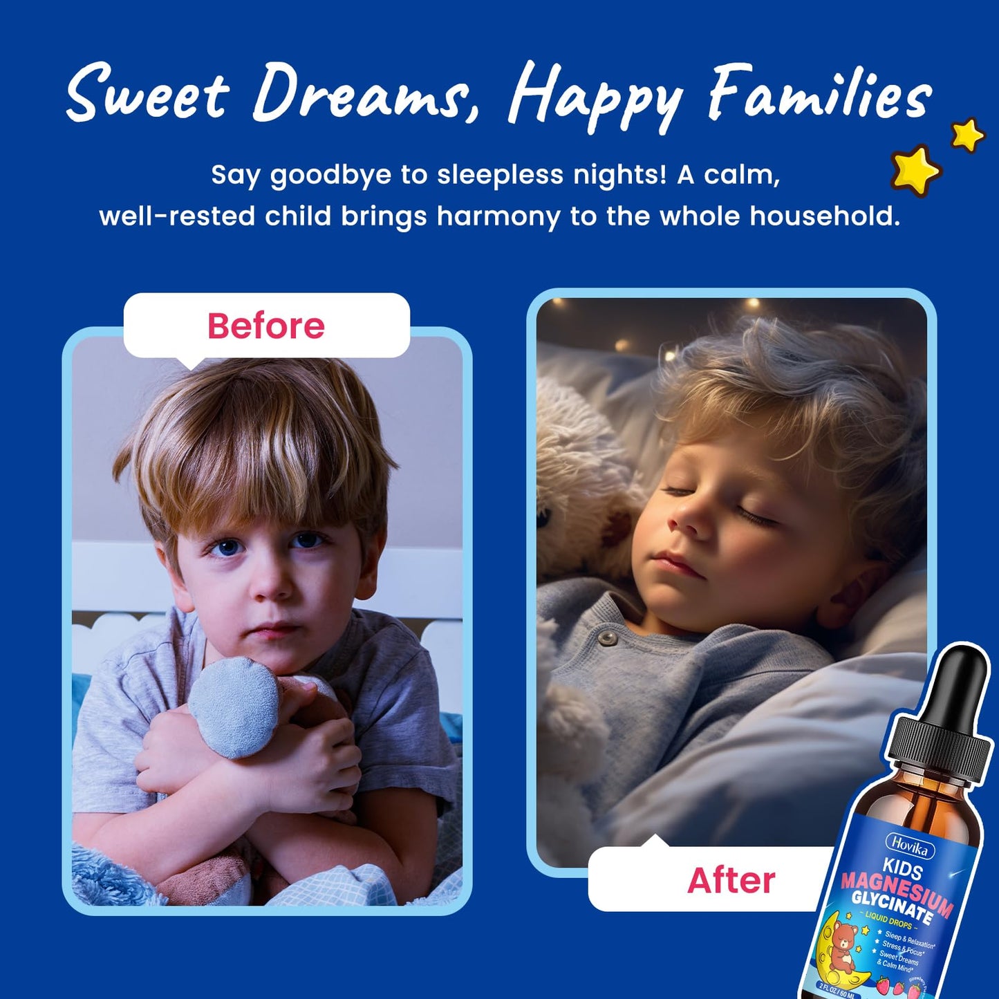 Magnesium Glycinate Liquid for Kids - with L-Theanine Omega-3, Vitamin B6, D3, Zinc - Kids Magnesium Drops for Sleep, Relaxation, Calm & Focus - 2 Fl Oz, Strawberry Flavor HovikaBuy Supplements Australia