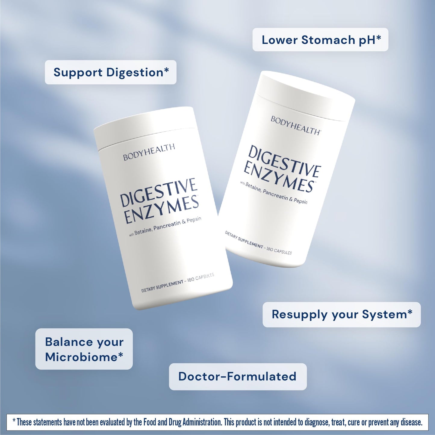 BodyHealth Digestive Enzymes Full Spectrum Digestive Support (180 caps), Betaine, Pepsin, Pancreatin BPP Loaded with Enzymes and Probiotics, Relief for Stomach Bloating, Heartburn, Gas, Constipation BodyHealthBuy Supplements Australia