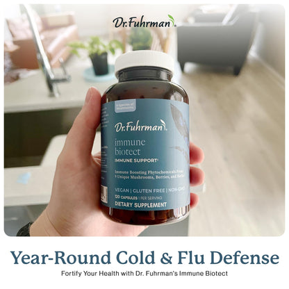 Dr. Fuhrman All Natural Immune Support Supplement | Whole-Food Derived Vitamin for Immunity Defense | Organic Mushrooms, & Berries | Organic Lion’s Mane, Maitake, Reishi, and Elderberry | 120 Caps Dr. FuhrmanBuy Supplements Australia