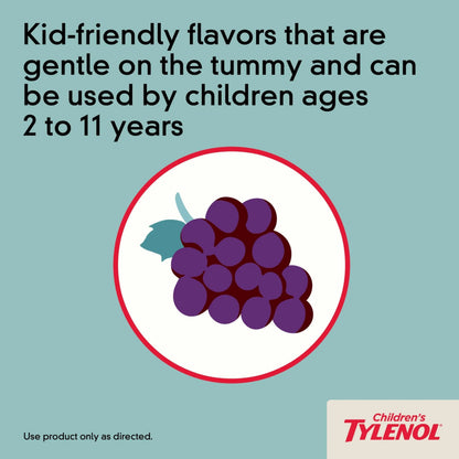 Children's Tylenol Chewables with 160 mg Acetaminophen, Pain Reliever & Fever Reducer for Kids' Cold + Flu Symptoms, Headache, Sore Throat & Toothache, Aspirin-Free, Grape Flavor, 24 ct TylenolBuy Supplements Australia
