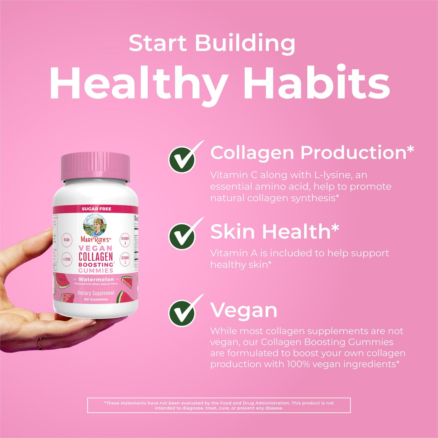 MaryRuth Organics Vegan Collagen for Women & Men, Collagen Boosting Gummies, Skin Care, Lysine, Vitamin C, Vitamin A, Amla, Supplement for Hair & Skin, Vegan, Non-GMO, Gluten Free, 90 Servings MARYRUTH'S buy supplements Au