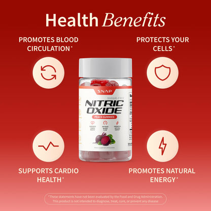 Snap Supplements Nitric Oxide Beet Root Gummies Supplement with Organic Beets - Energy & Circulation Support, 60 Sugar-Free Gummies (30 Servings, 1 Month Supply), Peach Snap Supplements buy supplements Au
