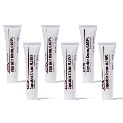 Rugby Capsaicin 0.025% Cream for Penetrating Pain Relief - 2.1 Oz (60g) (6 Pack) RUGBY LABORATORIESBuy Supplements Australia