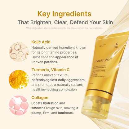medicube Wrapping Mask Kojic Acid, Turmeric, Vitamin C Overnight Peel Off Facial Mask | Brighten & Defends Against Skin Stress for a Clear, Glowing Complexion | Korean Skin Care, 2.53 fl.oz