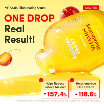 EQQUALBERRY Vitamin Illuminating Serum | Niacinamide 4% + Brightening Vitamin C Face