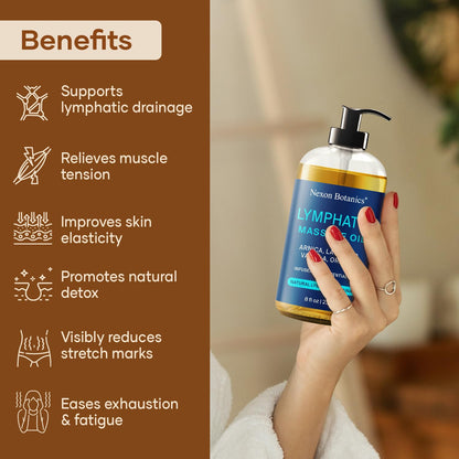 Lymphatic Drainage Massage Oil for Massage Therapy 8 fl oz - Refreshing and Relaxing - Natural Oils with Arnica, Vanilla and Lavender Oil - for Men and Women - Nexon Botanics Nexon Botanics buy supplements Au