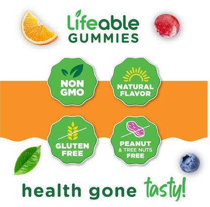 Lifeable Collagen Peptides Gummies | 100mg with Vitamin C | Great Tasting Collagen Supplements | Vegetarian Hair Skin and Nails Gummies | Collagen Gummies for Adults, Men, Women | 90 Gummies Lifeable buy supplements Au