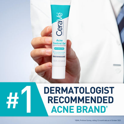 CeraVe Acne Control Gel, 2% Salicylic Acid Treatment With Glycolic Acid + Lactic Acids