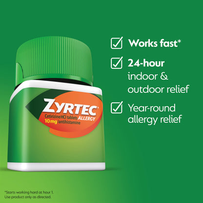 Zyrtec 24 Hour Allergy Medicine Tablets, Indoor & Outdoor Allergy Pills, Non Drowsy Antihistamine, 10 mg Cetirizine HCI, Relief from Runny Nose, Sneezing, Itchy & Watery Eyes, 75 ct Zyrtec buy supplements Au