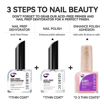 Nail Strengthener Protein for Damaged Nails: Pink 6 in 1 Natural Nail Hardener Extra Strong and Growth - Long Lasting Repair for Damaged Nails - Growth Oil for Salon Home Daily Work
