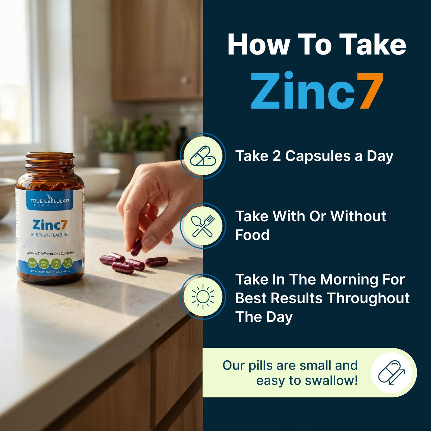 Zinc7: 7-in-1 Zinc Complex 50mg - Maximum Absorption for Immune Defense, Deep Sleep & All-Day Energy | Hormone Balance, Mental Focus