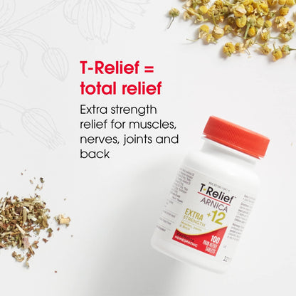 MediNatura T-Relief Extra Strength Pain Relief Arnica +12 Plant-Based Pain Relievers 100ct Tablets T-Relief Extra Strength Pain Relief 3oz Cream Bundle MediNaturaBuy Supplements Australia