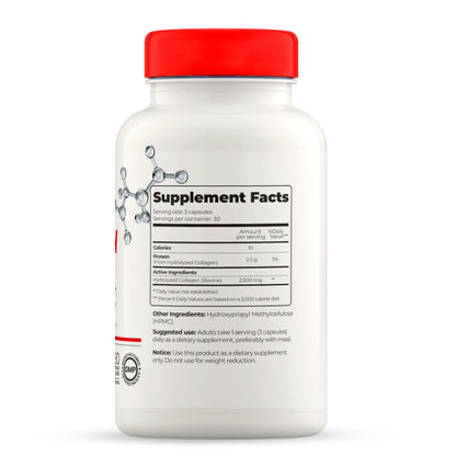 Full Life Hydrolyzed Collagen Supplements - Bovine Collagen Pills for Women and Men - Kosher Collagen Capsules, Gluten-Free - 90 Veggie Capsules 2,500mg Full Life buy supplements Au