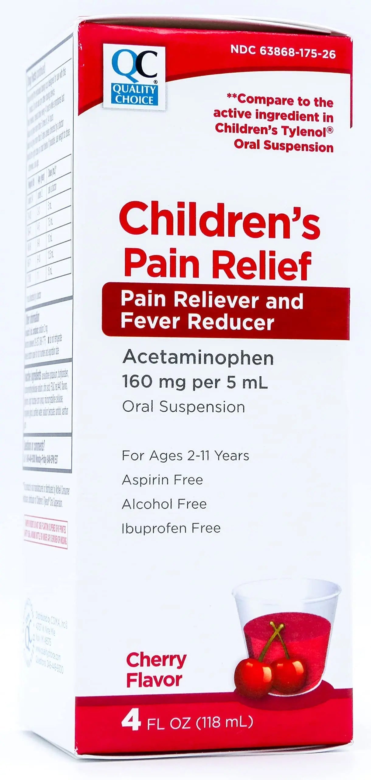 Quality Choice Children's Pain Relief & Fever Reducer for Kids, 4fl oz Acetaminophen 160mg per 5ml, Ibuprofen & Aspirin Free, Liquid Cold and Flu Medicine for Kids, Regular Strength OTC Medication Quality ChoiceBuy Supplements Australia