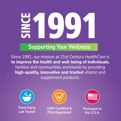 21st Century VitaJoy Fiber Gummies (Fruit Flavored, 90 Count), 5 g Fiber Per Serving for Digestive Support, Pectin-Based Prebiotic Gummies, Non-GMO, Vegan, Gluten Free,