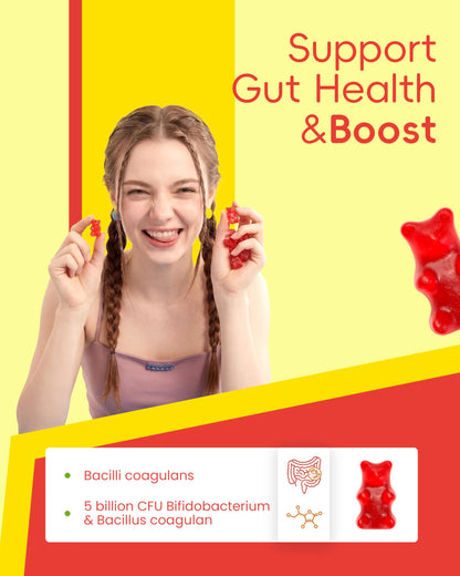 Vccvaa Fiber Gummies, Fiber Supplement with 5 Billion CFU Probiotics for Women, Prebiotic Gummies with Inulin, Soluble Fiber, ACV & Vitamin