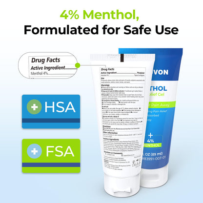 AUVON Menthol Pain Relief Gel for Chronic Joint & Back Pain, Arthritis Pain Reliever for Muscle Pain Relief, Fast-Acting Menthol Cooling Gel Soothes Knee, Hip, Shoulder, Neck Pain, 3 FL OZ Per Pack AUVONBuy Supplements Australia
