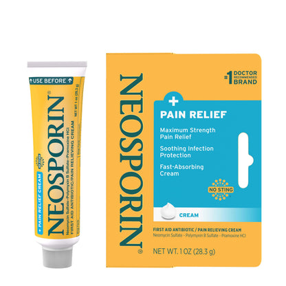 Neosporin + Maximum-Strength Pain Relief Dual Action Cream, First Aid Topical Antibiotic and Analgesic Cream for Soothing Infection Protection & Wound Care of Minor Cuts, Scrapes & Burns, 1 oz Neosporin buy supplements Au