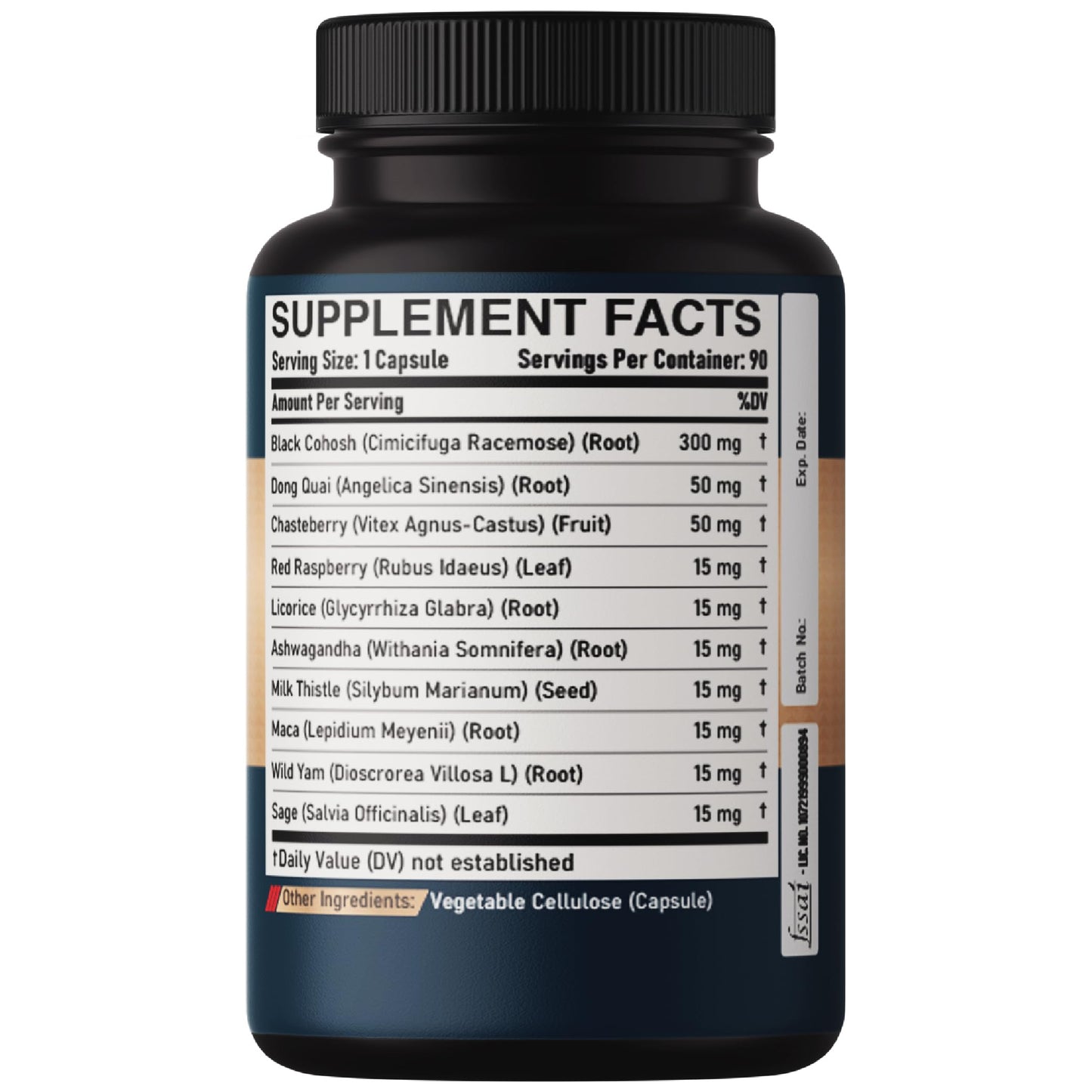 DEDICAD Black Cohosh Supplement - 3 Months for Menopause & Immune Health - Blend of 12 Potent Herb Includes Dong Quai, Chasteberry, Wild Yam, Red Clover, Black Pepper & Others - 90 Vegan Capsules DEDICAD buy supplements Au