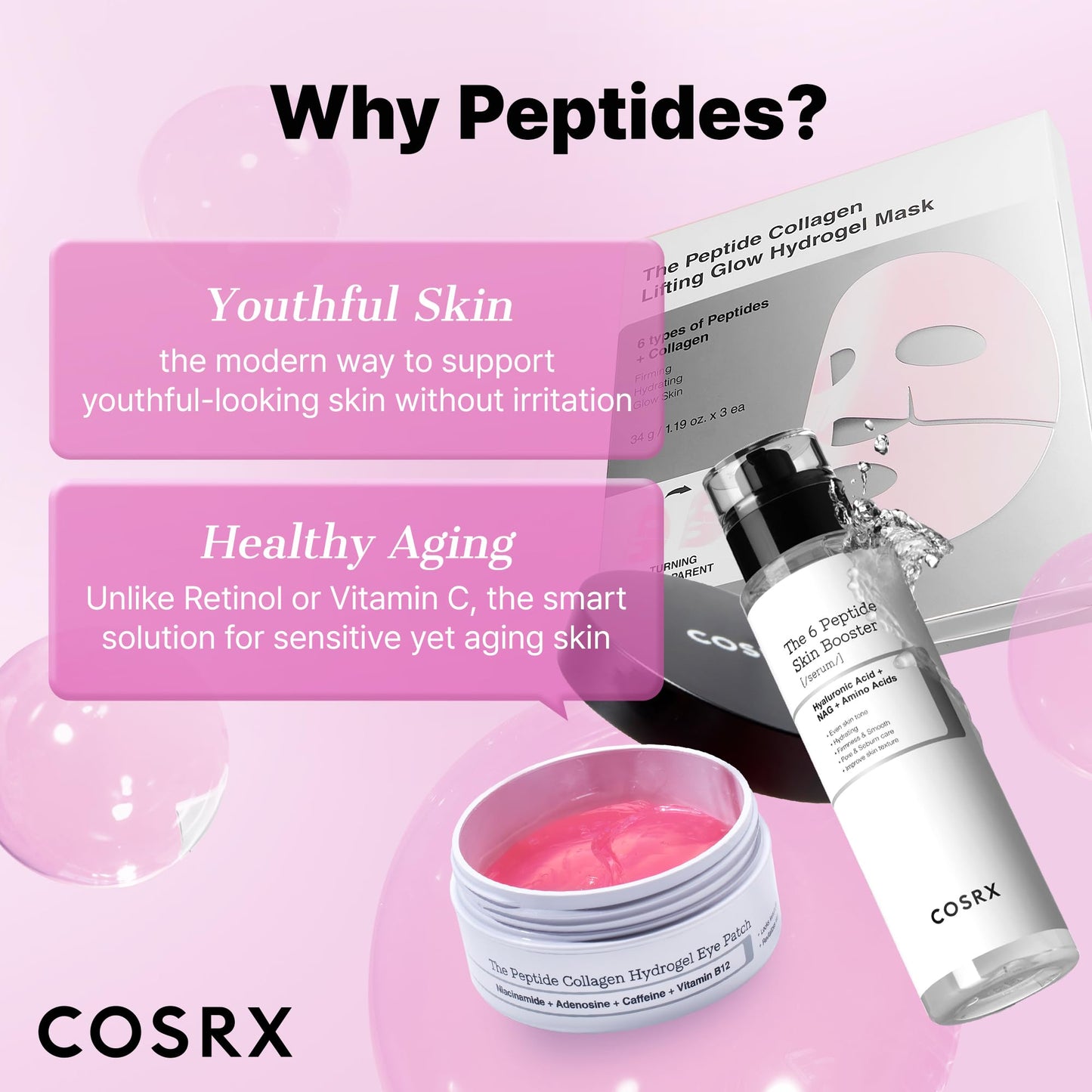 COSRX 6X Peptide Collagen Booster Toner Serum with Copper Peptides, Niacinamide & Hyaluronic Acid Skin Renewal Boosting