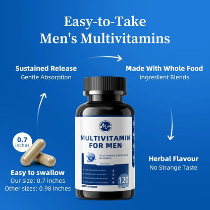 Multivitamin for Men - Methylated Multivitamin Supports Energy & Metabolism, Liver & Digestive*, Daily Men's Vitamins M inch