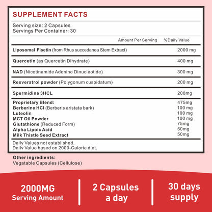 Uarcool Fisetin Supplement 2000mg for Healthy Aging and Longevity, Skin Health, Brain - Soy Free, Vegetarian - 60 Softgels UarcoolBuy Supplements Australia