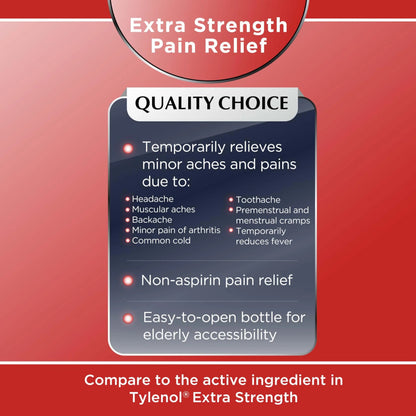 Quality Choice Easy Open Extra Strength Pain Relief, Acetaminophen 500mg Extra Strength, Pain Reliever and Fever Reducer for Headache, Backache, Toothache and Muscle Aches, 150 Count Bottle. Quality ChoiceBuy Supplements Australia