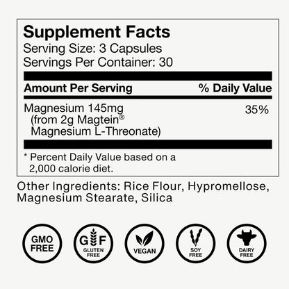 Momentous Magtein Magnesium L-Threonate - Brain & Rest Support Supplement - Boosts Cognitive Function & Sleep Quality - NSF Certified for Sport -145 mg - 30 Servings Momentous buy supplements Au