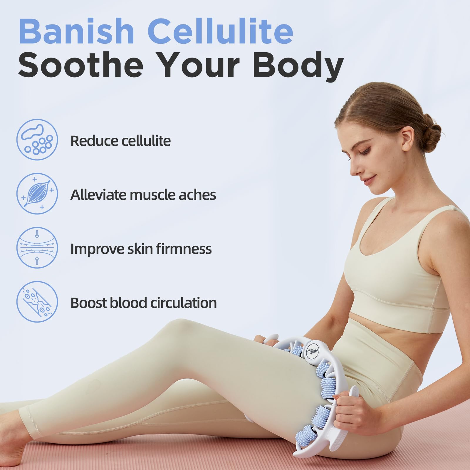 OVGIAP Cellulite Manual Massager for Legs & Thighs - Lymphatic Drainage Tool, Handheld Fascia Blaster for Deep Tissue, Body Sculpting Cellulite Remover(Blue) OVGIAP buy supplements Au