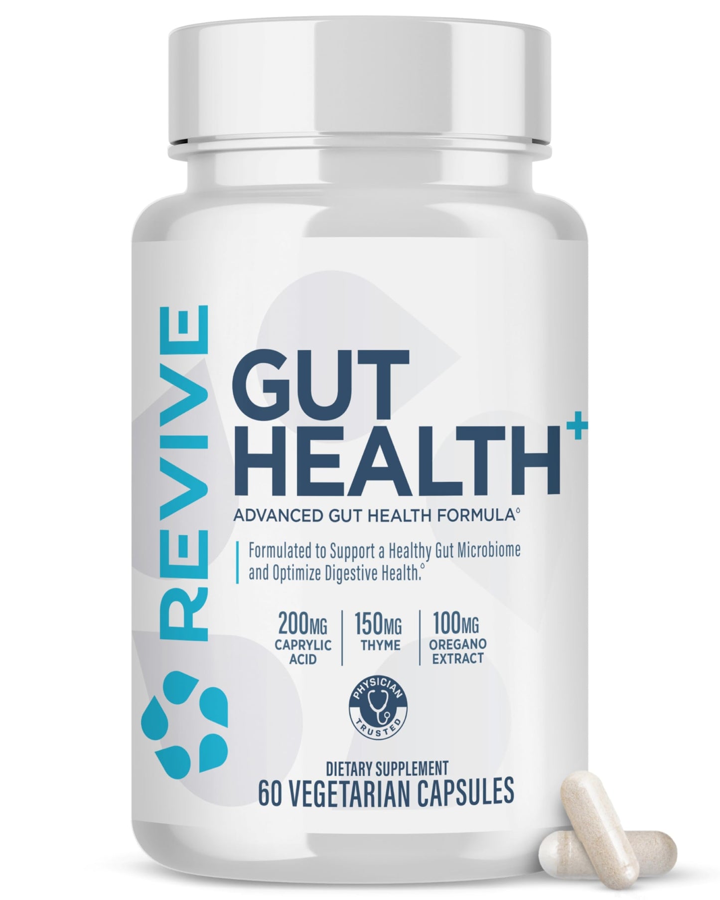 Revive MD Gut Health Supplements for Men & Women - Daily Gut Repair & Digestive Health Support Formula with Thyme, Oregano & Milk Thistle - Vegan-Friendly, Gluten-Free (60 Capsules, 30 Servings) ReviveBuy Supplements Australia