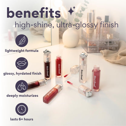 dearcloud Jelly Wave Lush Lip Oil – Clear Lip Gloss and Lip Gloss for Women - Korean skincare essential – Lip Oil for Women with Collagen - Diamond (0.13 oz) dearcloudBuy Supplements Australia
