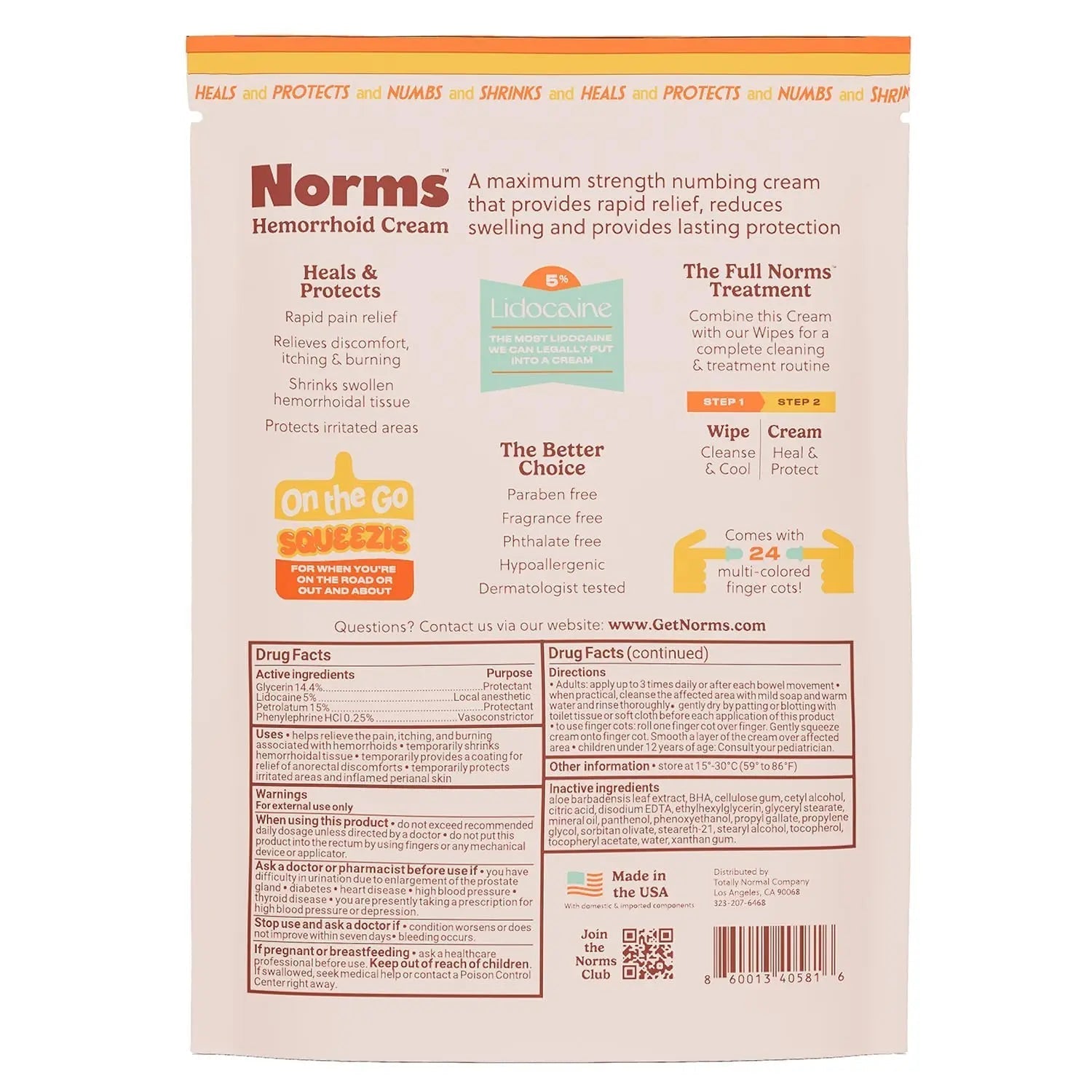 Norms Squeezies Lidocaine Hemorrhoid Cream, Discreet Single Use Travel Packets, 5% Lidocaine, Phenylephrine, Aloe and Glycerin – Numbing, Soothing & Swelling Relief On the Go, 12 Count NormsBuy Supplements Australia
