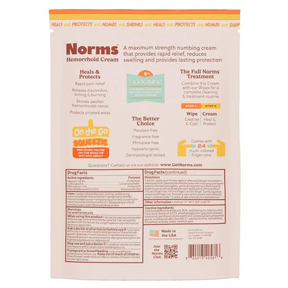 Norms Squeezies Lidocaine Hemorrhoid Cream, Discreet Single Use Travel Packets, 5% Lidocaine, Phenylephrine, Aloe and Glycerin – Numbing, Soothing & Swelling Relief On the Go, 12 Count NormsBuy Supplements Australia