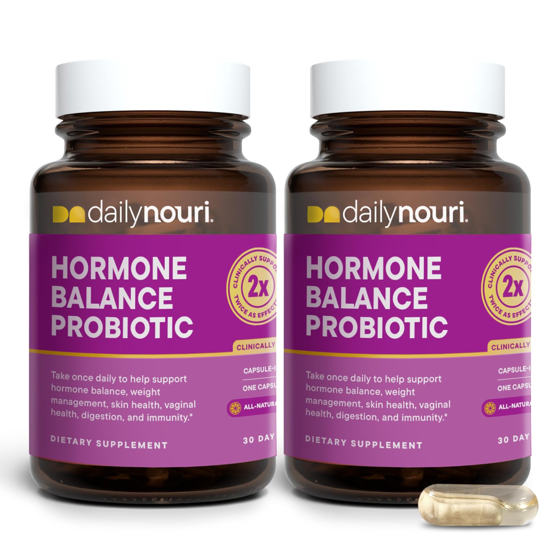 Daily Nouri Hormone Balance Probiotics for Women | Hormone Balance for Women | PMS, Hormonal Acne, & Bloating Support | 7 Clinically Studied Strains + Omega | 30-Day Supply Daily Nouri buy supplements Au