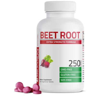 Bronson Beet Root Extra Strength, Non-GMO, 250 Vegetarian Tablets