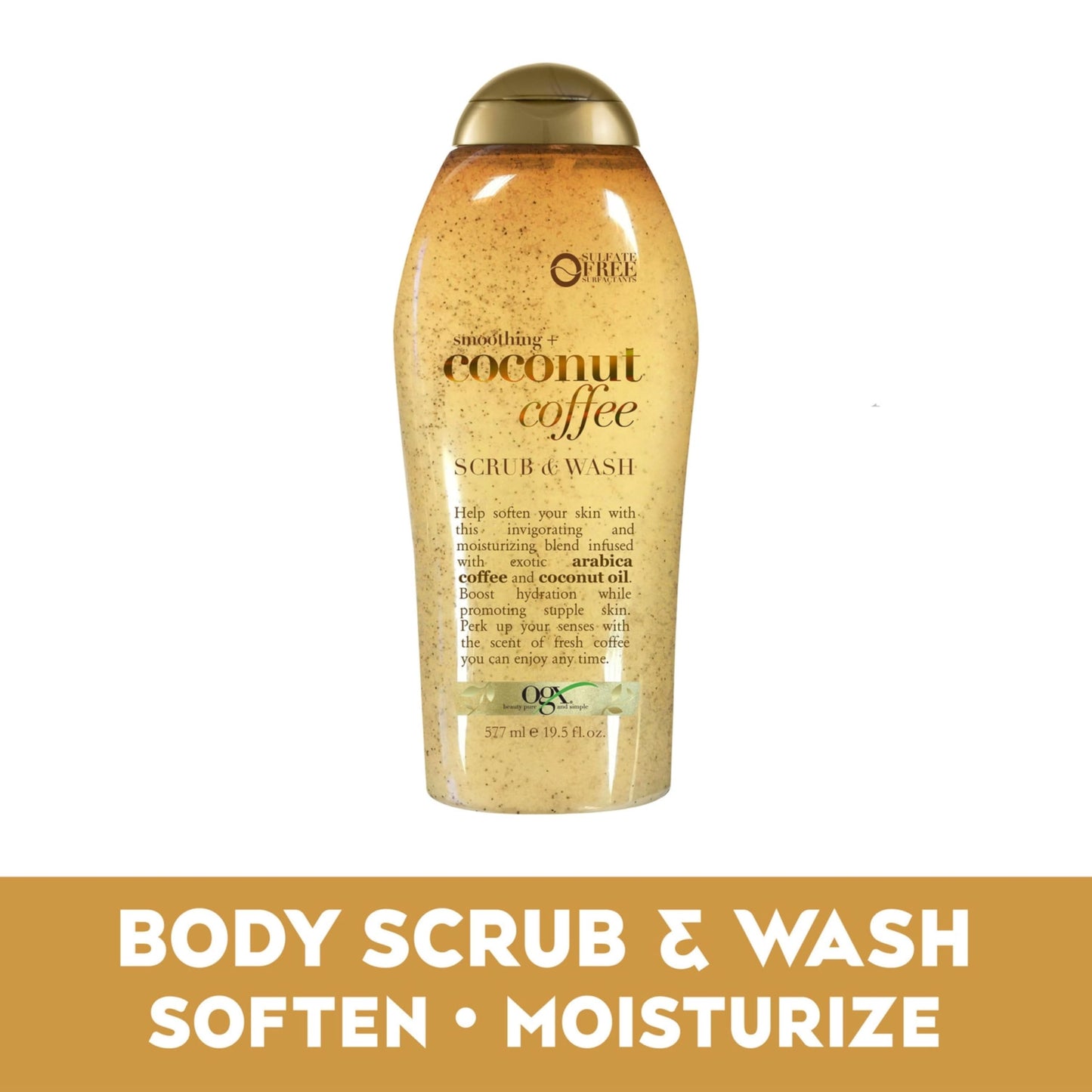 OGX Smoothing + Coconut Coffee Exfoliating Body Scrub with Arabica Coffee & Coconut Oil
