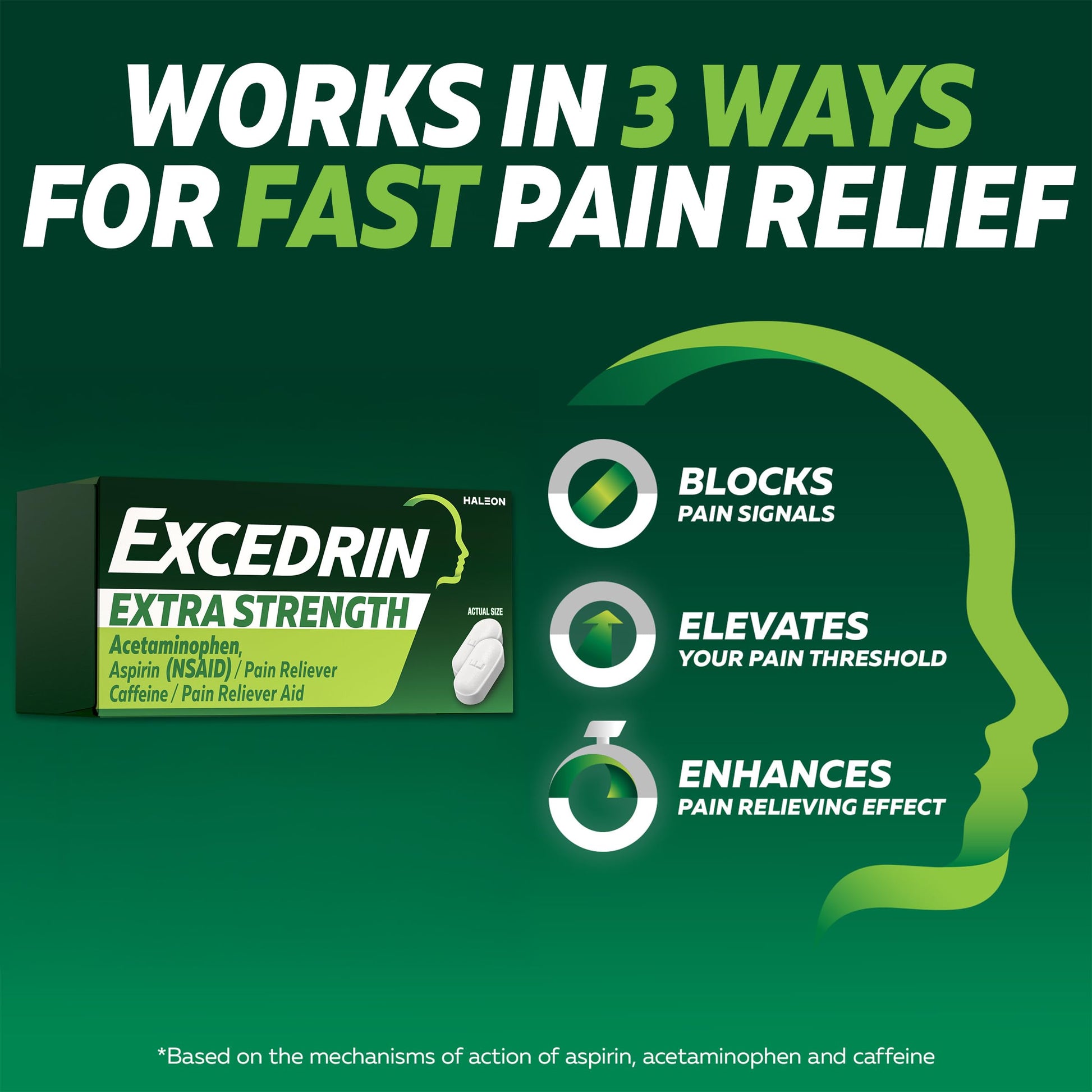 Excedrin Extra Strength Pain Relief Caplets for Headache Relief, Acetaminophen 250mg, Aspirin 250mg, Caffeine 65mg, Pain Reliever, 200 Count Excedrin buy supplements Au