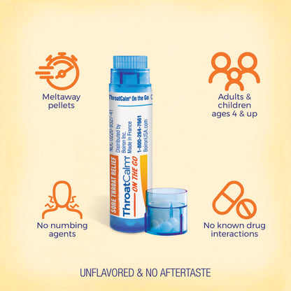 Boiron ThroatCalm On The Go Travel Essential for Relief of Sore Throat, or Scratchy, Red or Dry Throat, and Hoarseness - 2 Count (160 Pellets) Boiron buy supplements Au