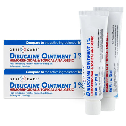 GeriCare Dibucaine Hemorroid Ointment 1% Pain-Relief Hemorrhoid Cream |Hemorroidal & Topical Analgesic| Quick Relief from Burning & Itching | Fast-Acting External Hemorrhoid Treatment 1oz (2 Pack) GeriCareBuy Supplements Australia