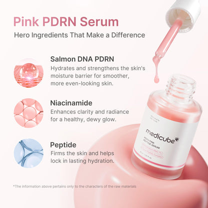 medicube PDRN Pink Peptide Serum with Salmon DNA | Pink Glow Serum with Peptides