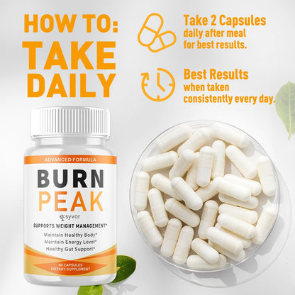 (5 Pack) Burn Peak Capsules, Official Burnpeak Pink Salt Pills with All Natural Ingredients, Advanced Health and Wellness Supplement with Premium Vitamins for Active Lifestyle Support (300 Capsules) Syvor buy supplements Au