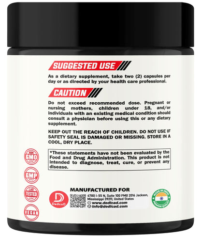DEDICAD 9in1 Cortisol Supplement - Ashwagandha and Magnesium Glycinate and Chelate - Brain Health & Restful Night & Mood Balance - 90 Capsules Supply 45 Days DEDICAD buy supplements Au