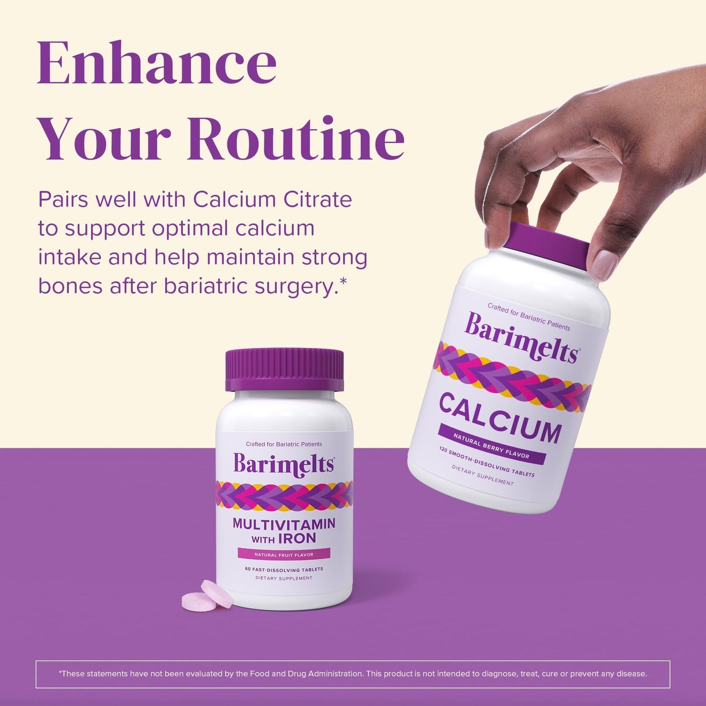 BariMelts Bariatric Multivitamin with Iron, 60 Fast-Dissolving Tablets (1-Month Supply), Sugar-Free Bariatric Vitamins for Women, Natural Fruit Flavor BariMelts buy supplements Au