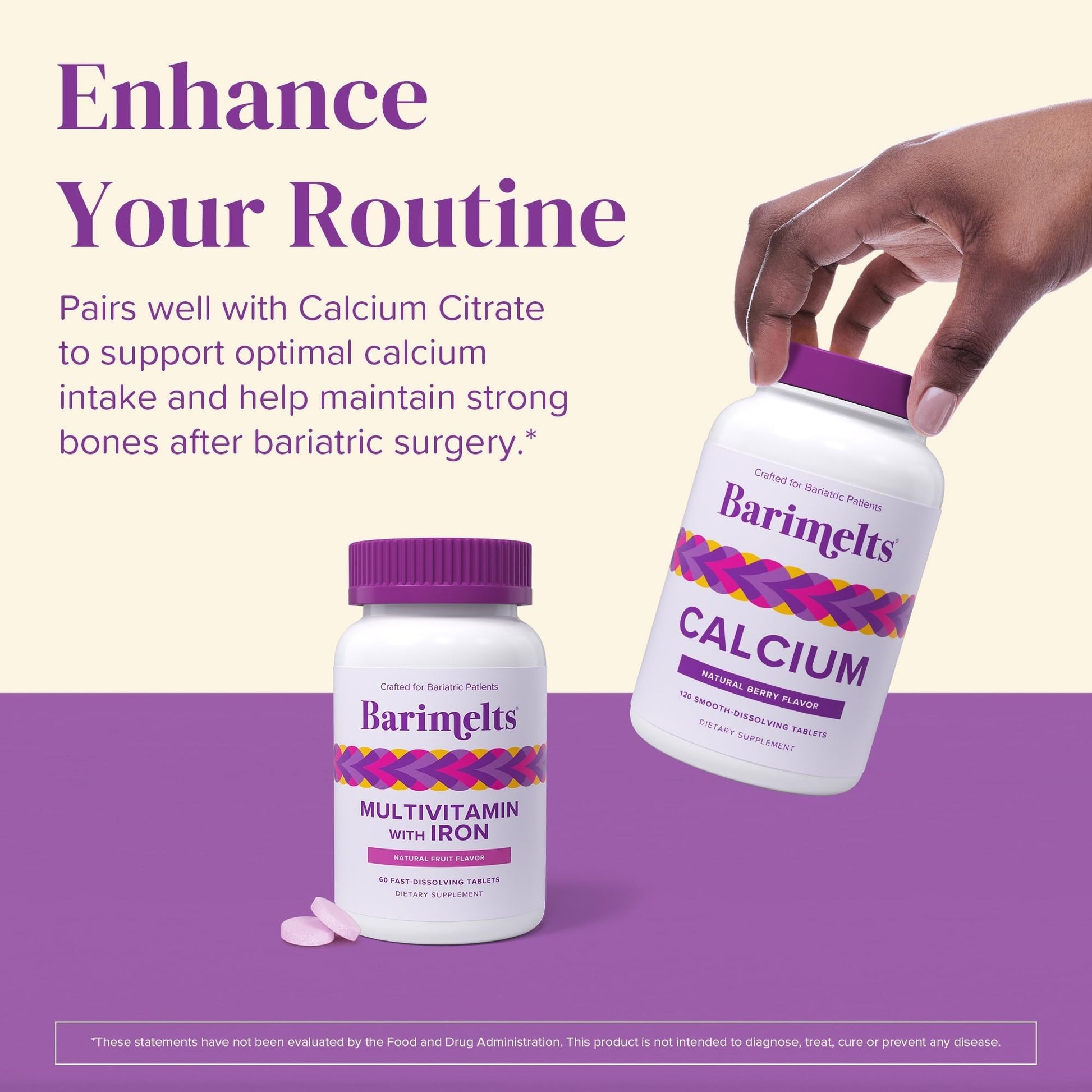 BariMelts Bariatric Multivitamin with Iron, 60 Fast-Dissolving Tablets (1-Month Supply), Sugar-Free Bariatric Vitamins for Women, Natural Fruit Flavor BariMelts buy supplements Au