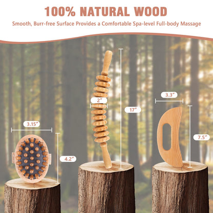 KintKita Wood Therapy Massage Tools 3 in 1,Wooden Lymphatic Drainage Massager, Body Sculpting Tools Cellulite Massager for Maderoterapia, Body Contouring, Relief Muscle, Anti-Cellulite KintKita buy supplements Au