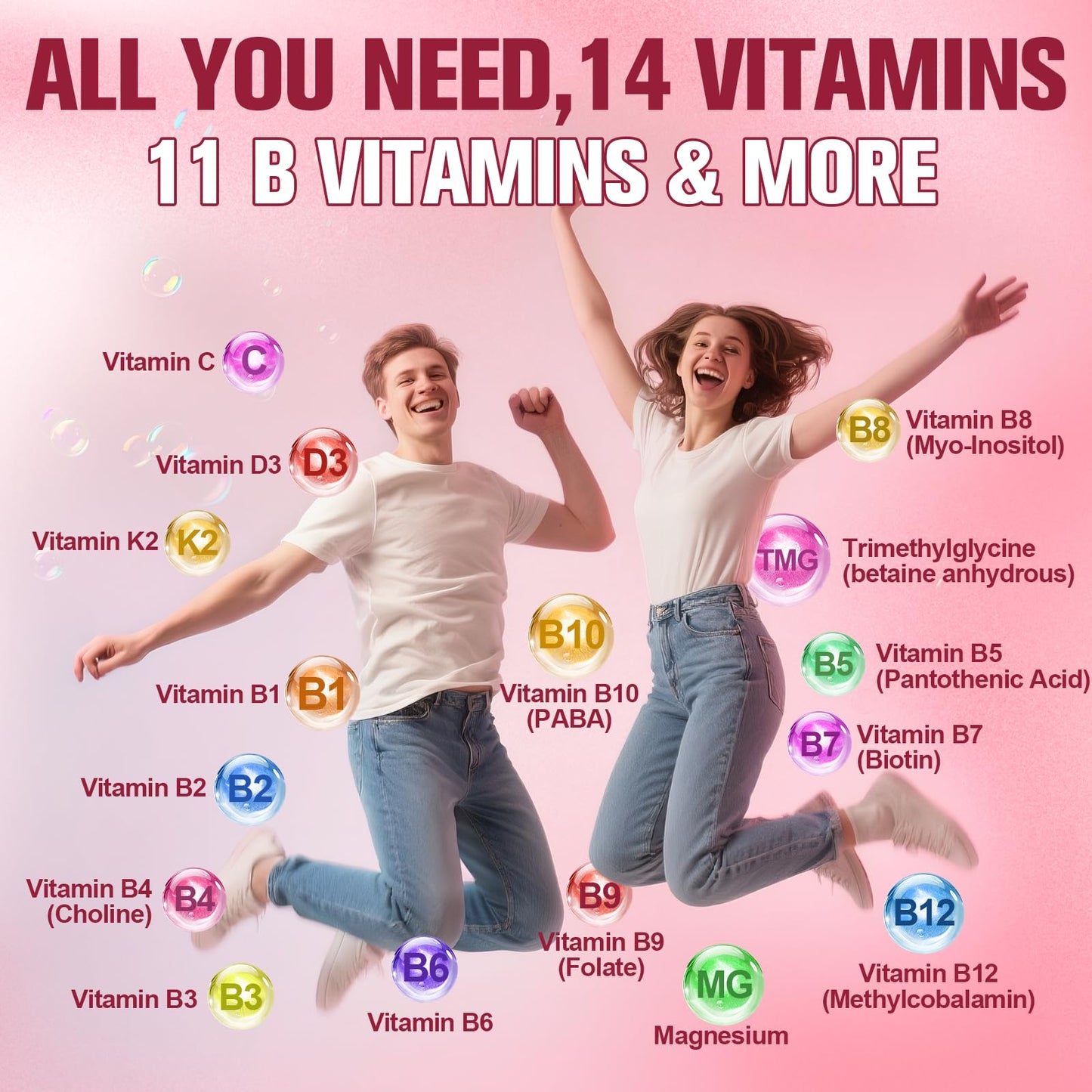 Ultra Methylated Vitamin B Complex Sugar Free Gummies - All B Vitamins + Vitamin C D3 K2 Ashwagandha Magnesium Omega 3 CoQ10 for Women Men - Methyl Vitamin B12