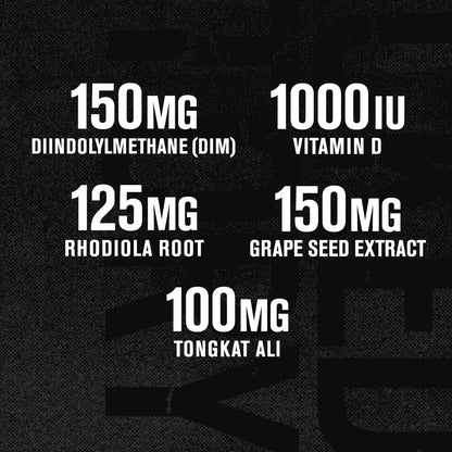 Jacked Factory Androsurge Estrogen Blocker for Men - Natural Testosterone Booster for Men & Estrogen Metabolizer with Tongkat Ali, DIM, Long Jack & More
