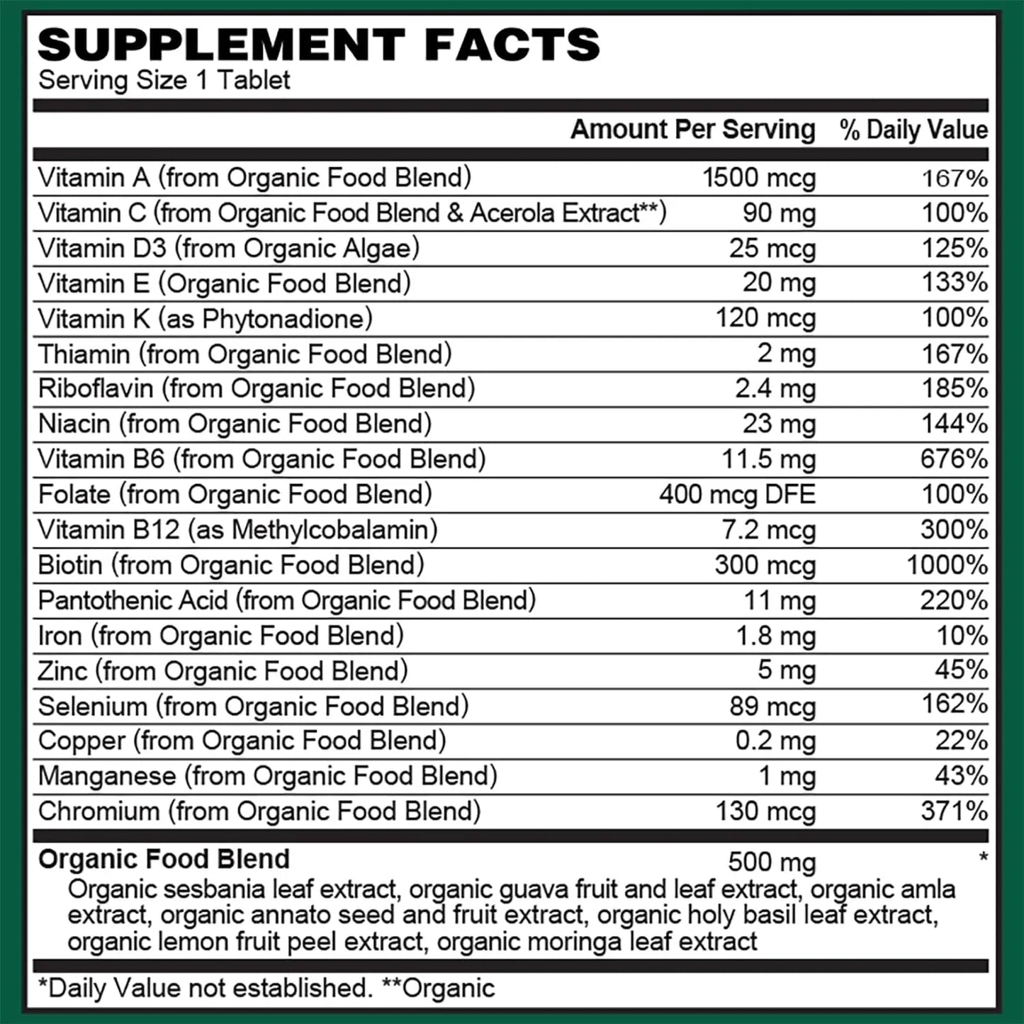 PlantFusion Organic Multivitamin for Men - One Daily Whole Food Blend Men's Multivitamin - Vegan, Non-GMO PlantFusion